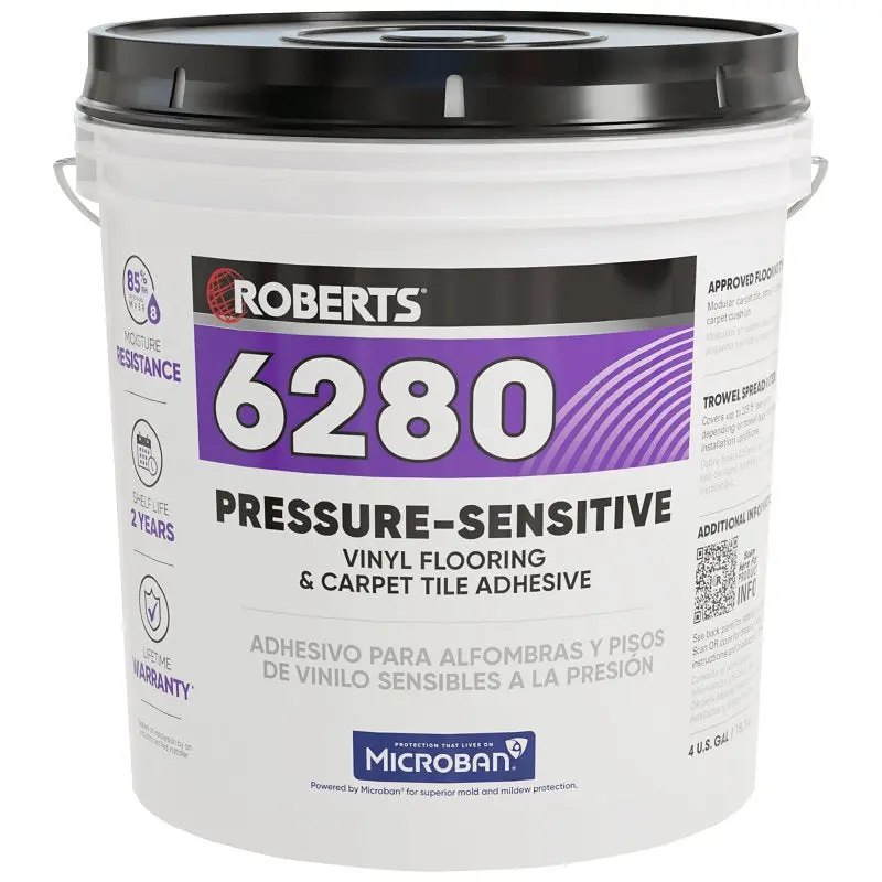 Roberts R6280-4 Mild Flooring Adhesive – Off-White Paste, 4-Gallon Pail 1