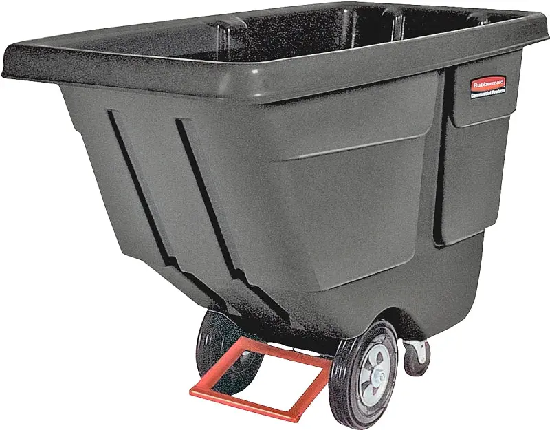 Rubbermaid 1314Bla Steel Utility Tilt Truck – 1 Cubic Yard Capacity, 850 Lb Load Limit, 3-Caster Design 1