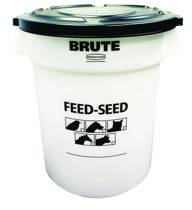 Rubbermaid 1868861 Feed & Seed Storage Container – Airtight White Plastic Bin With Secure Lid 1