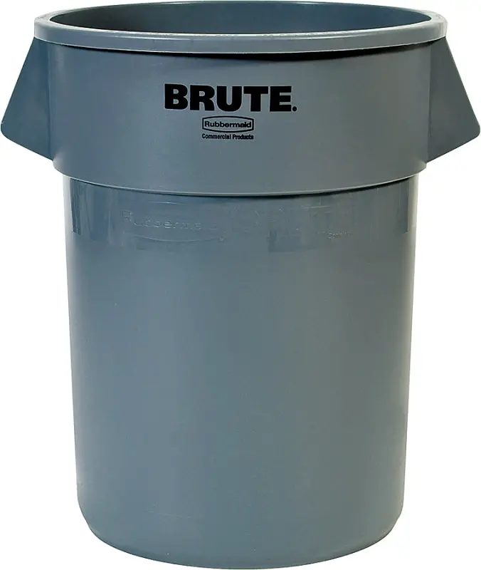 Rubbermaid 265500Gray 55-Gallon Trash Container – Heavy-Duty Linear Low-Density Polyethylene, Gray 1