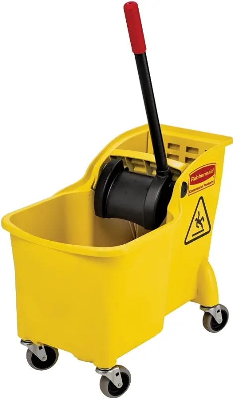 Rubbermaid Fg738000Yel 31-Quart Rectangular Bucket & Wringer Set – Durable Polypropylene Design 1