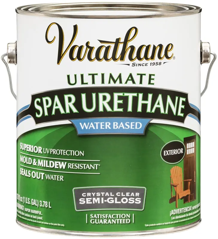 Rust-Oleum 250131 Crystal Clear Semi-Gloss Urethane Paint – 1-Gallon Can, Protective Topcoat 1