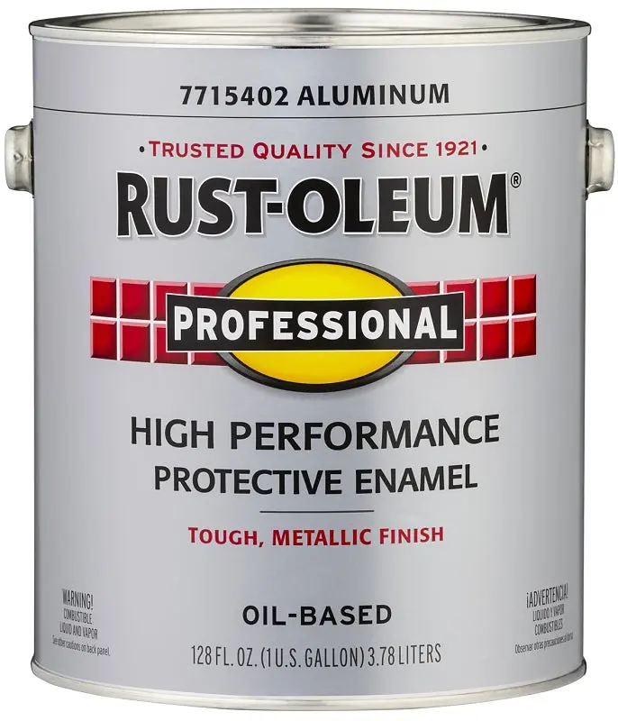 Rust-Oleum Gloss Aluminum Enamel Paint – 1-Gallon Can, High-Performance Metal Finish 1
