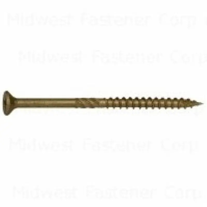 Saberdrive Deck Screw – #9 Serrated Thread, 3" Length, Star Drive, Tan Coated, Type 17 Self-Tapping Point 1