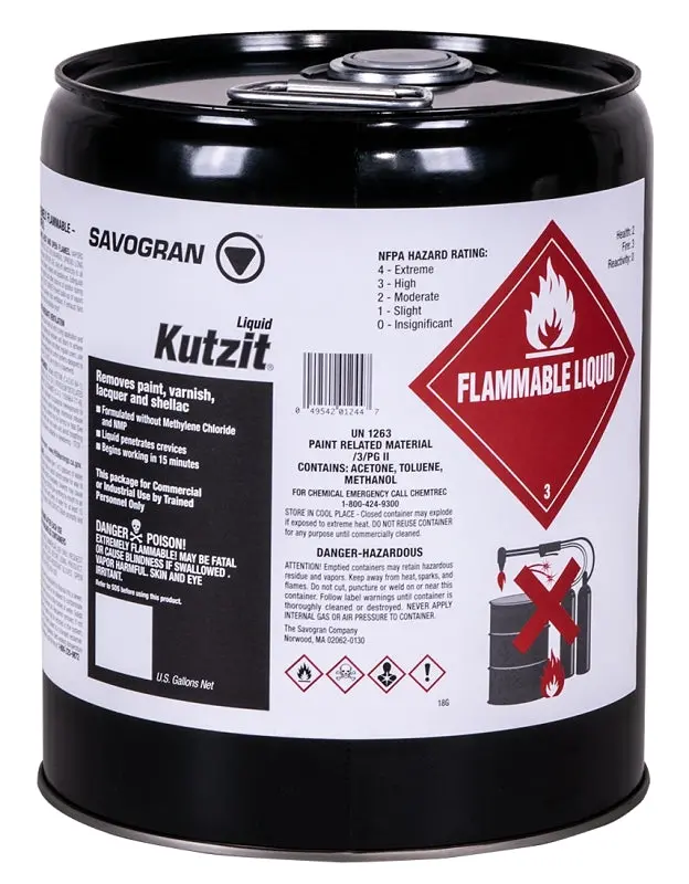 Savogran 01244 Aromatic Paint & Varnish Remover – 5-Gallon Blue Liquid Formula In Drum Packaging 1