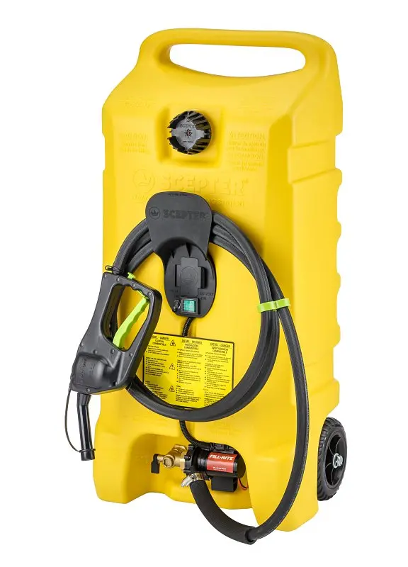 Scepter 14-Gallon Electric Fuel Dispenser Station – Heavy-Duty Yellow Hdpe Construction 1