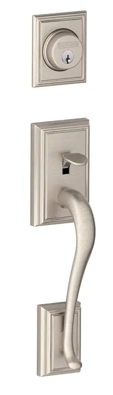 Schlage Addison F58Add619 Mechanical Entry Lockset – Satin Nickel Grip-Only Handle, Grade 1 Security 1