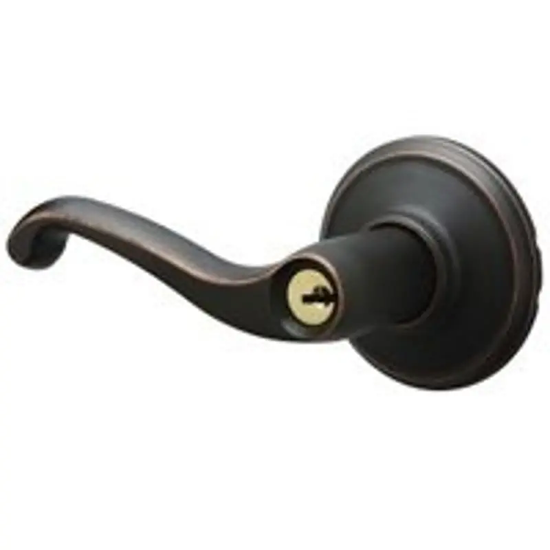Schlage F51A V Fla 716 Residential Entry Lever – Aged Bronze Finish, Grade 2 Mechanical Lock, 2-Point Latch 1
