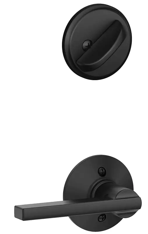 Schlage F59 Lat Lever Trim Set – Grade 1 Mechanical Lock, Matte Black Finish, Keyed Alike Option Available 1
