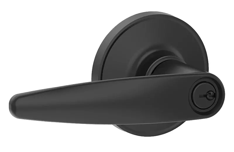 Schlage J54 Dov 622 Matte Black Entry Lever – Residential Mechanical Lock, 7/8" Backset 1