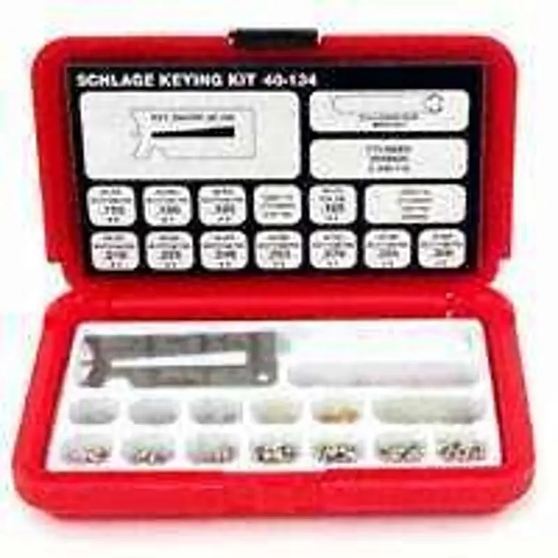 Schlage Small Keying Kit – Plastic Storage Case With Assorted Pins, Drivers, And Tools For Rekeying Cylinder Locks 1