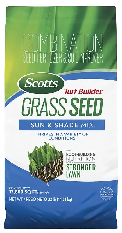 Scotts Turf Builder 18058 Sun & Shade Grass Seed – 32 Lb Bag, 4-0-0 Fertilizer Formula 1