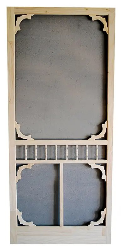 Screen Tight Reversible Wood Screen Door – 36 In × 80 In, Light Brown Frame 1