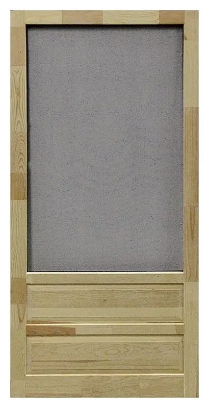 Screen Tight Wham36 Wood-Framed Retractable Screen Door – 36" W X 80" H, Light Brown Finish 1