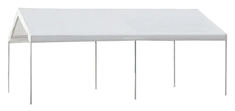 Seasonal Trends 22006200010 Steel Carport – 10'×20'×10.3', White Polyethylene Canopy 1