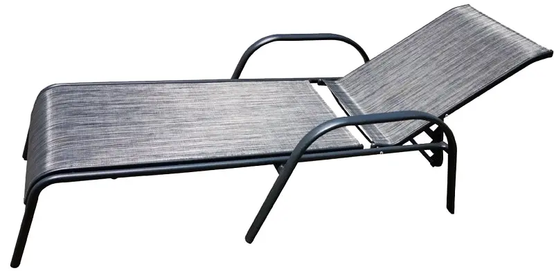 Seasonal Trends 50667 Outdoor Chaise Lounge – Grey Textiline Fabric, Powder-Coated Steel Frame, 25.6" W × 37.4" H 1