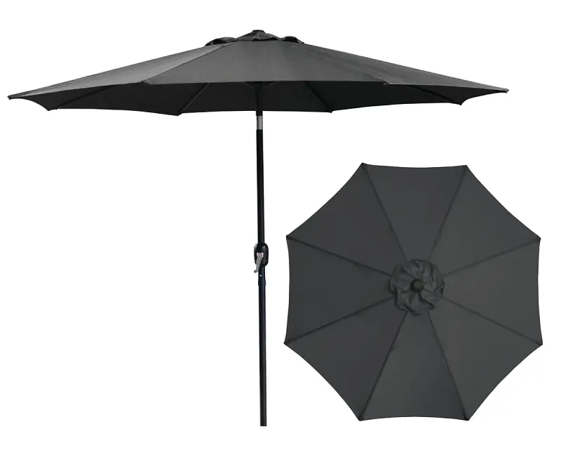 Seasonal Trends 62104 Crank-Operated Round Patio Umbrella – 107.9" Canopy Diameter, Steel Frame 1