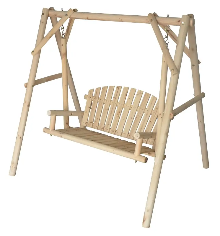 Seasonal Trends Cedar Log Swing And Frame Kit – Nature-Inspired Outdoor Seating, 450-Lb Capacity 1
