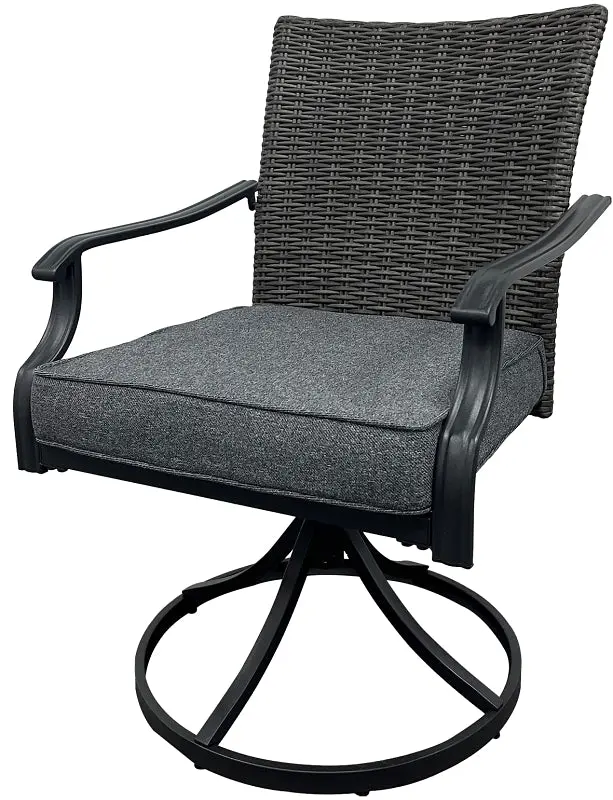 Seasonal Trends H23S0890S Swivel Dining Chair – Fabric & Wicker Seat, 35.83" Height, Contemporary Design 1