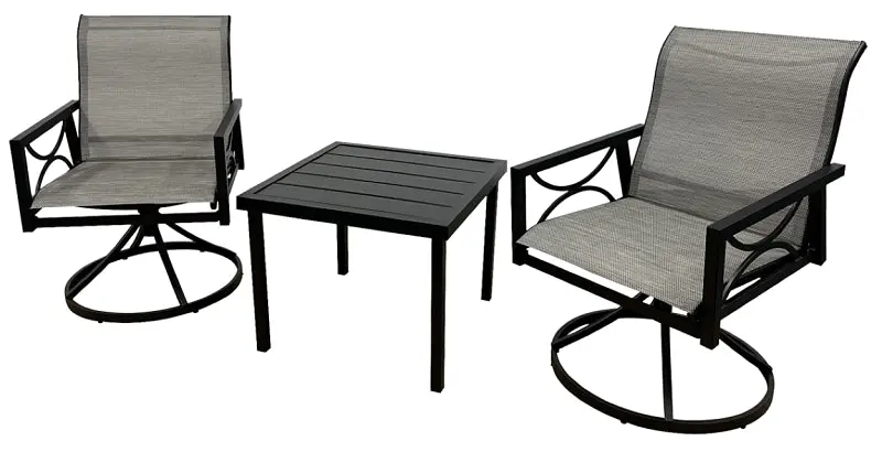 Seasonal Trends Sh23S3010W Woodsway Outdoor Chat Set With Powder-Coated Steel Frames And Sling Seating 1