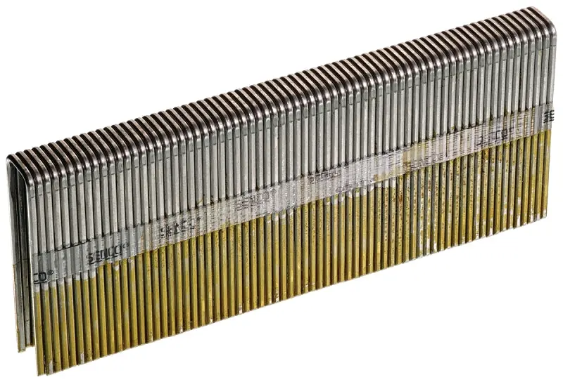 Senco 7/16" Crown × 1-3/4" Leg Wire Staples – Bright Electro-Galvanized, 16-Gauge, For Siding & Trim Applications 1