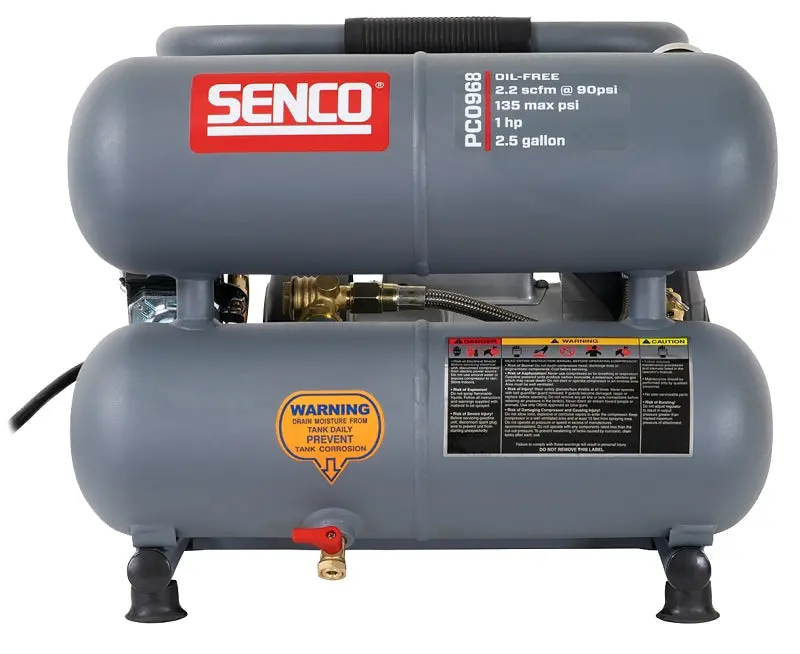Senco Pc0968 2.5-Gallon Portable Air Compressor – 1-Hp Motor, 135 Psi, 2.2 Scfm At 90 Psi 1