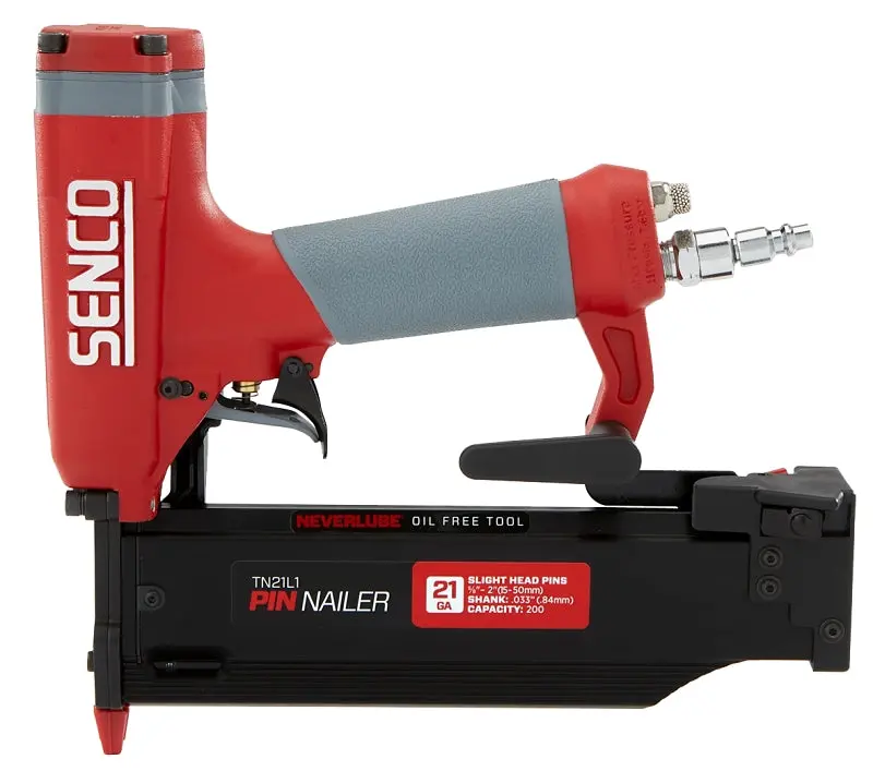 Senco Tn21L1 Straight-Collation Pin Nailer – 200-Nail Magazine, 3/5"–2" Fastener Range, 1.1 Scfm 1