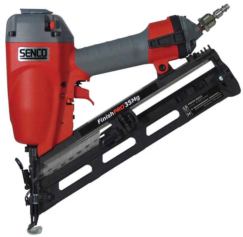 Senco Tn51P1P Pneumatic Finish Nailer – 110-Nail Magazine, 34° Angle, 1-1/4" To 2-1/2" Fasteners, 3.2 Scfm 1