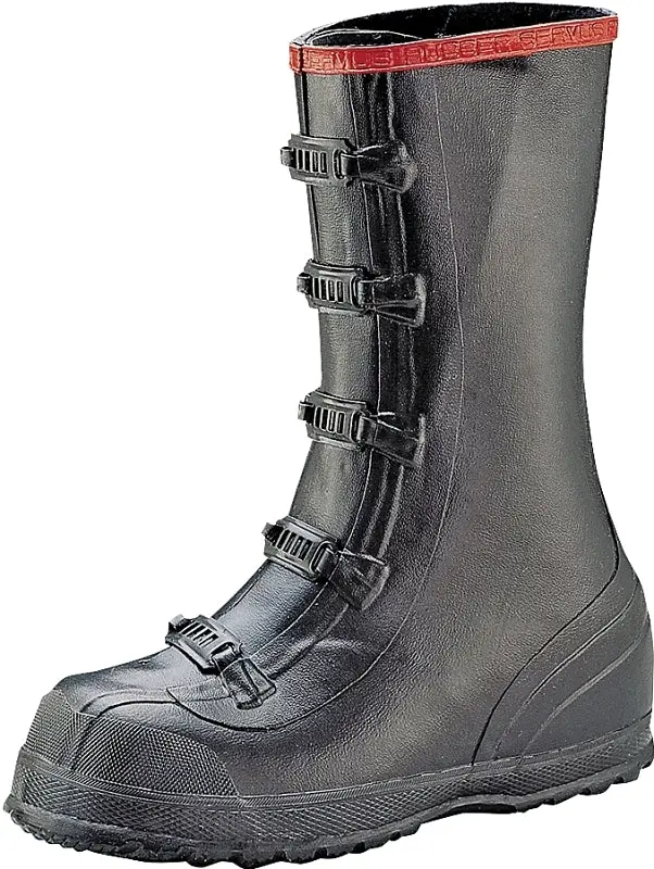 Servus T369-10 Waterproof Over-Shoe Boots – Size 10, Black Rubber With Buckle Closure 1