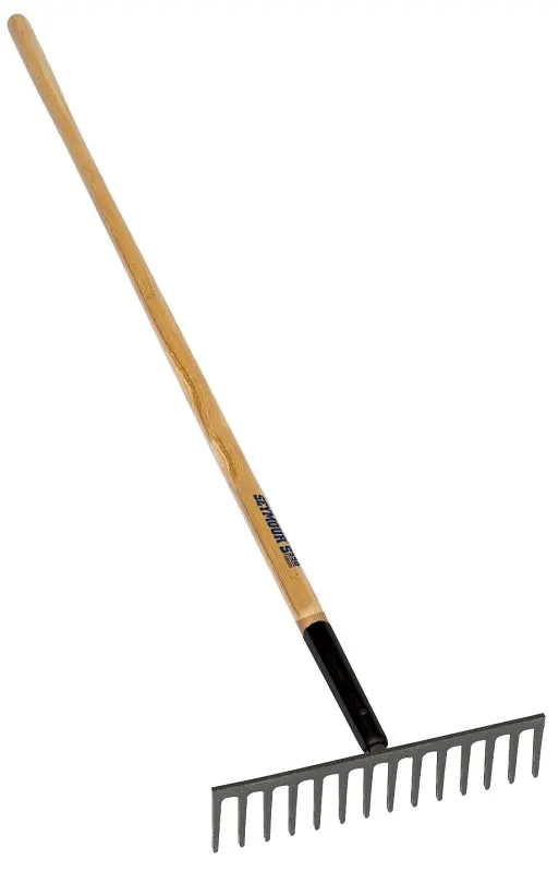 Seymour 63124 Steel Landscape Rake – 4-Inch Tine Length, 16-Inch Width, 14-Tine Design, 66-Inch Ergonomic Handle 1