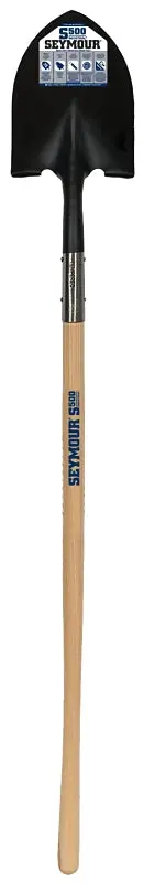 Seymour Heavy-Duty Shovel – Double-Rivet Steel Blade, 9.5" Width, 59" Overall Length, Hardwood Handle 1