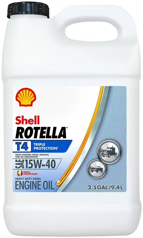 Shell Rotella T4 Multi-Vehicle 15W-40 Engine Oil – 2.5 Gallon Jug, Diesel & Gasoline Compatible 1