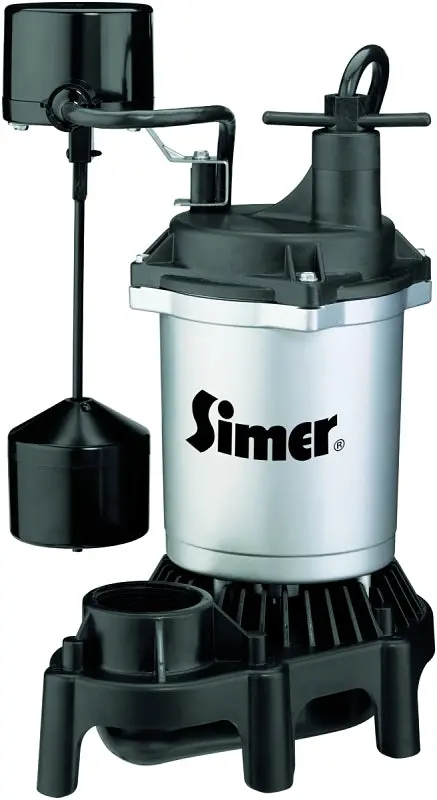 Simer 2164 Submersible Sump Pump – 660 Gph, 0.33 Hp, 115V, Thermoplastic Housing, 22-Foot Max Head 1