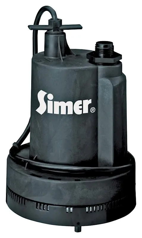 Simer 2305 Thermoplastic Submersible Utility Pump – 1/4 Hp, 115V, 1320 Gph Drainage Solution 1