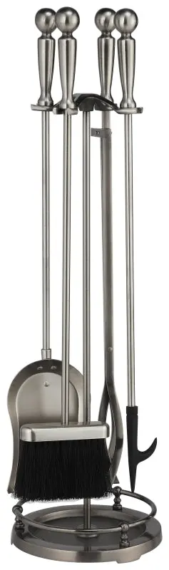 Simple Spaces Antique Silver Fireplace Tool Set – 5-Piece Ensemble (Vpd51443As3L) 1