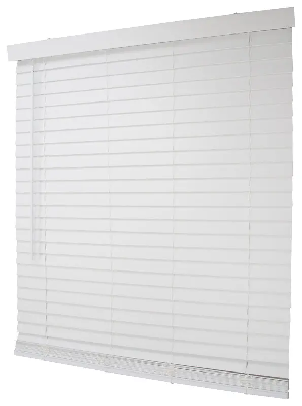 Simple Spaces Faux Wood Interior Blind – 64 In Height X 47 In Width, White, 2 In Slats 1