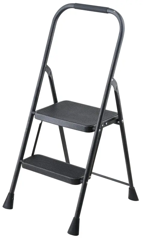 Simple Spaces Hb2-2H Folding 3-Step Steel Stool – 38.5" Height, 225-Lb Capacity, Gray Finish 1