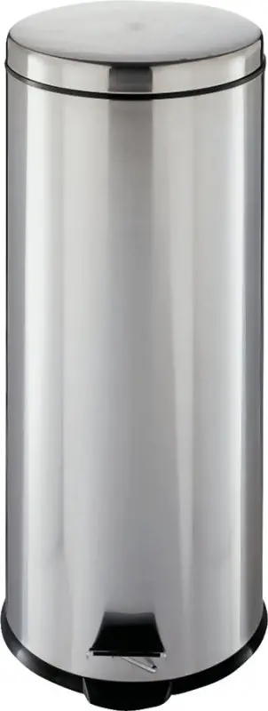 Simple Spaces Lyp30F3-3L Slim Trash Can – 7.93-Gallon Capacity, Stainless Steel & Plastic Hybrid, Silver Flat-Lid Design 1