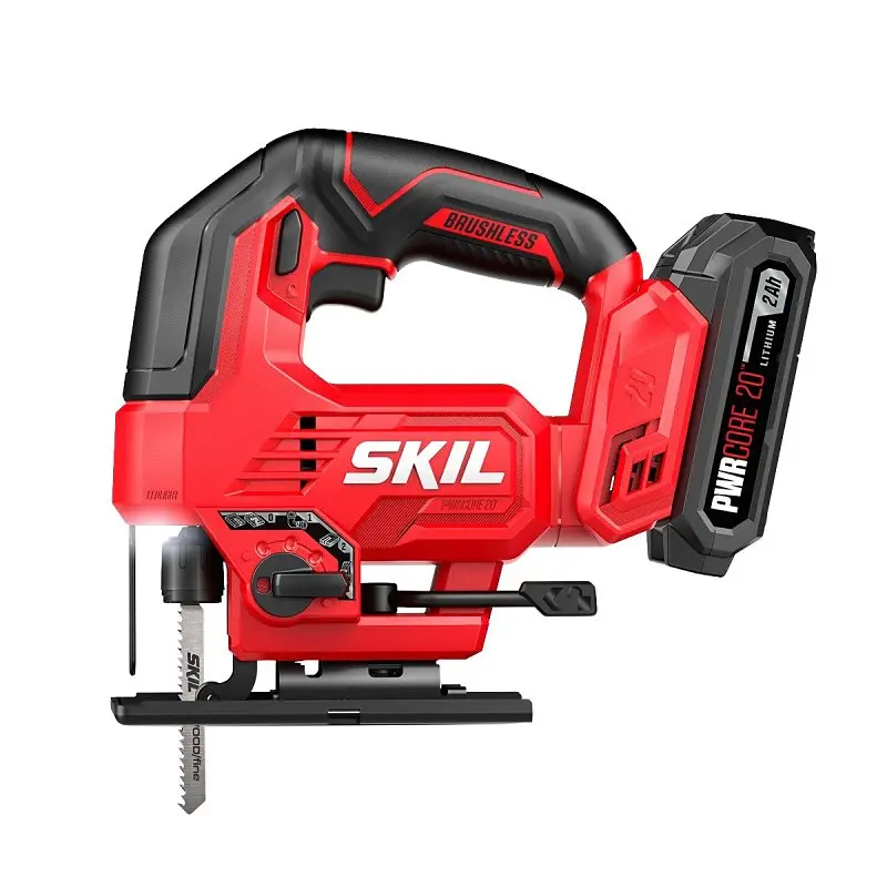 Skil Js8290B-10 Cordless Jigsaw Kit – 20V Lithium-Ion (2Ah Battery Included), 1" Stroke Length, 3000 Spm Variable Speed 1