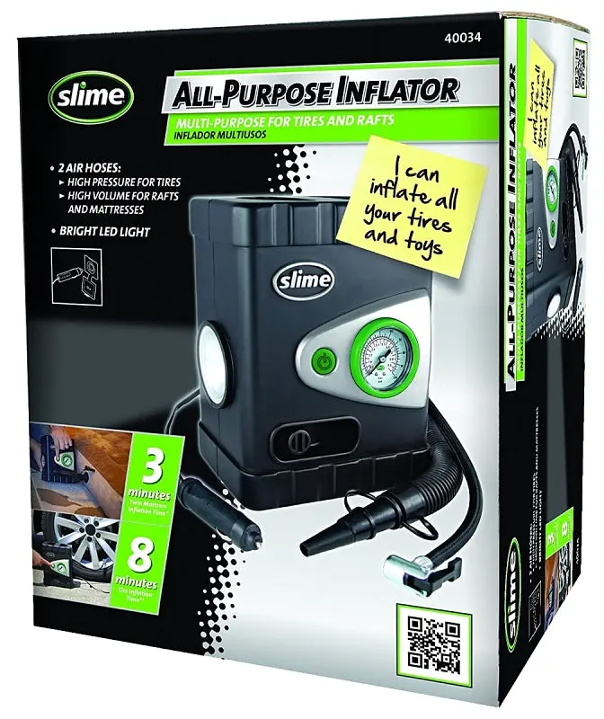 Slime 40034 12V Portable Tire Inflator With Analog Gauge – 0–100 Psi Range 1