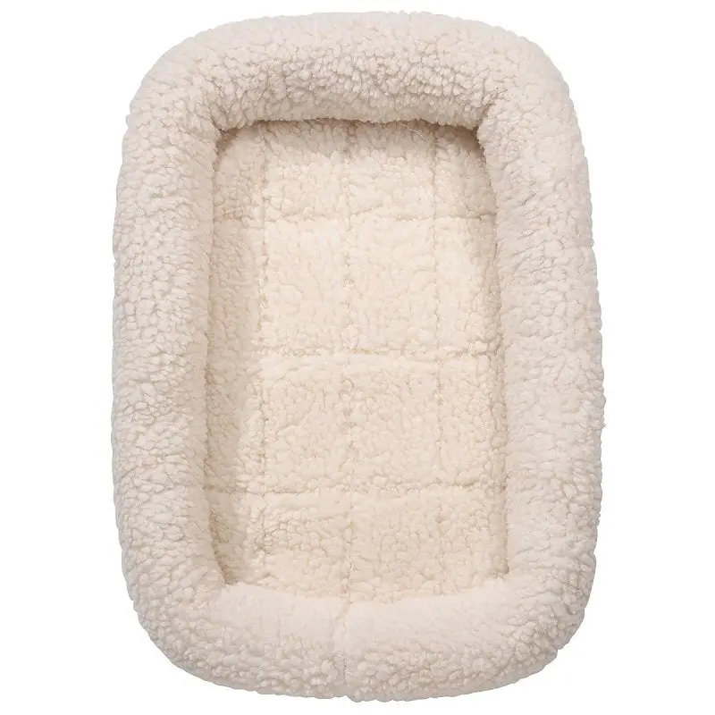 Slumber Pet Zw250 Sherpa Dog Bed – 48" Size, Bumper-Style Cushioning, Natural-Tone Plush Cover For Medium To Large Breeds 1