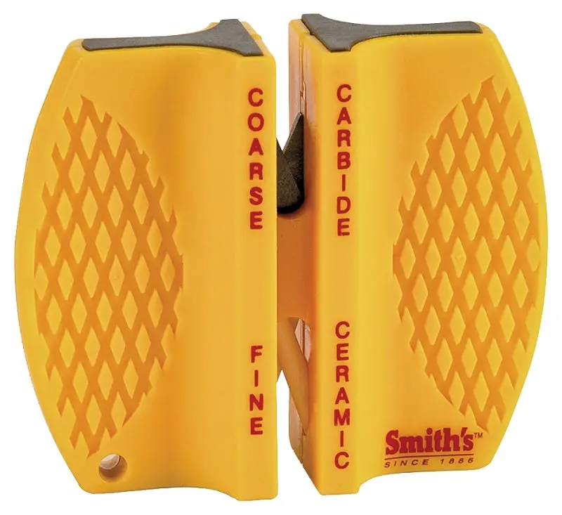 Smith'S Cckb 1500-Grit Knife Sharpener – Dual-Stage Carbide System (Coarse + Extra-Fine), Yellow Housing 1