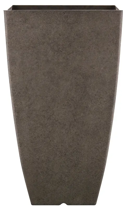Southern Patio Newland Planter (Hdr-091691) – 21-Inch Tall Square Resin Pot, Gray Stone Texture 1