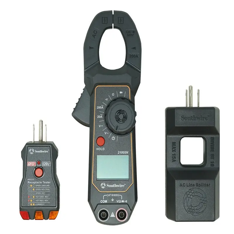 Southwire 20025K Digital Clamp Meter Kit – True Rms, Backlit Lcd Display, Portable Diagnostic Tool 1