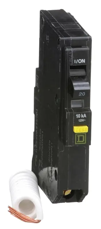 Square D Qo120Gficp 20-Amp Miniature Gfci Circuit Breaker – 1-Pole, 120V, Plug-In Mounting, Fixed Trip 1
