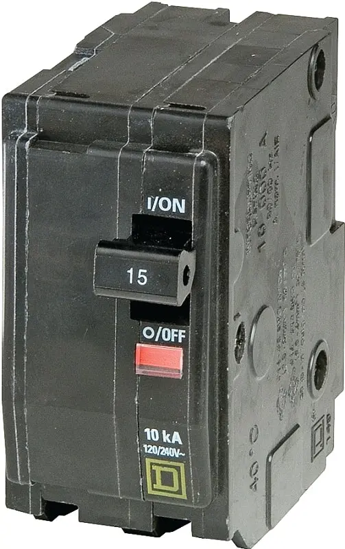 Square D Qo215Cp 15-Amp 2-Pole Miniature Circuit Breaker – 120/240 Vac, 48 Vdc, Plug-In Mount 1