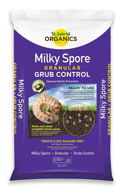 St. Gabriel Organics Milky Spore Powder – Natural Grub Control For Lawns, 15 Lb Spreader-Ready 1