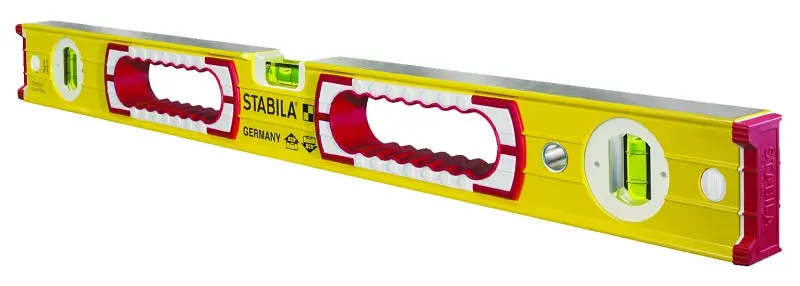 Stabila 37424 24" Non-Magnetic Spirit Level – Triple-Vial Aluminum Frame, Yellow Finish 1