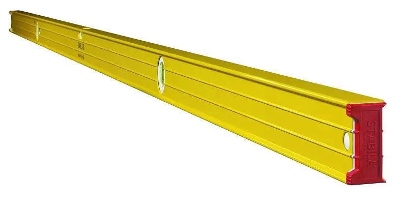 Stabila 37496 96-Inch Triple-Vial Spirit Level – Non-Magnetic Aluminum – Yellow 1