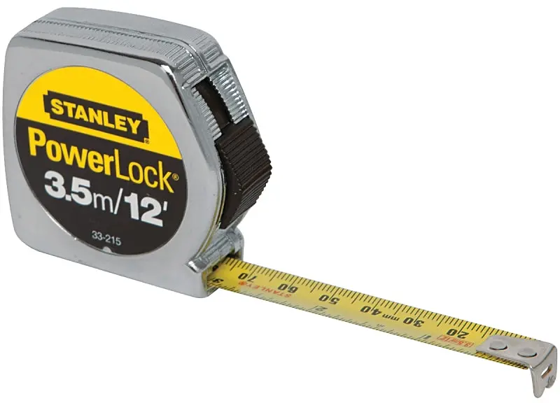 Stanley 12 Ft Compact Tape Measure – 1/2 In Steel Blade, Premium Die-Cast Chrome Case 1